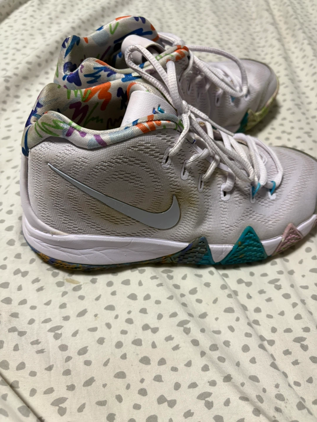 Nike Kyrie 4 White Multi-Color Basketball Shoes - photo 2