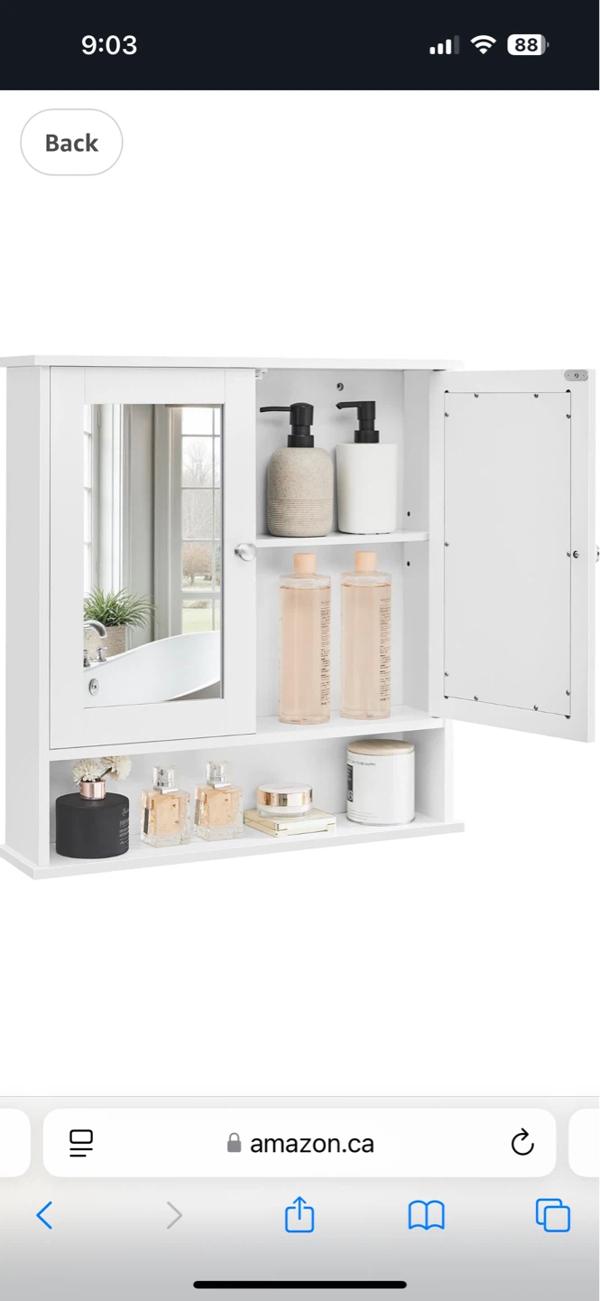 White Bathroom Wall Cabinet with Mirror - photo 4