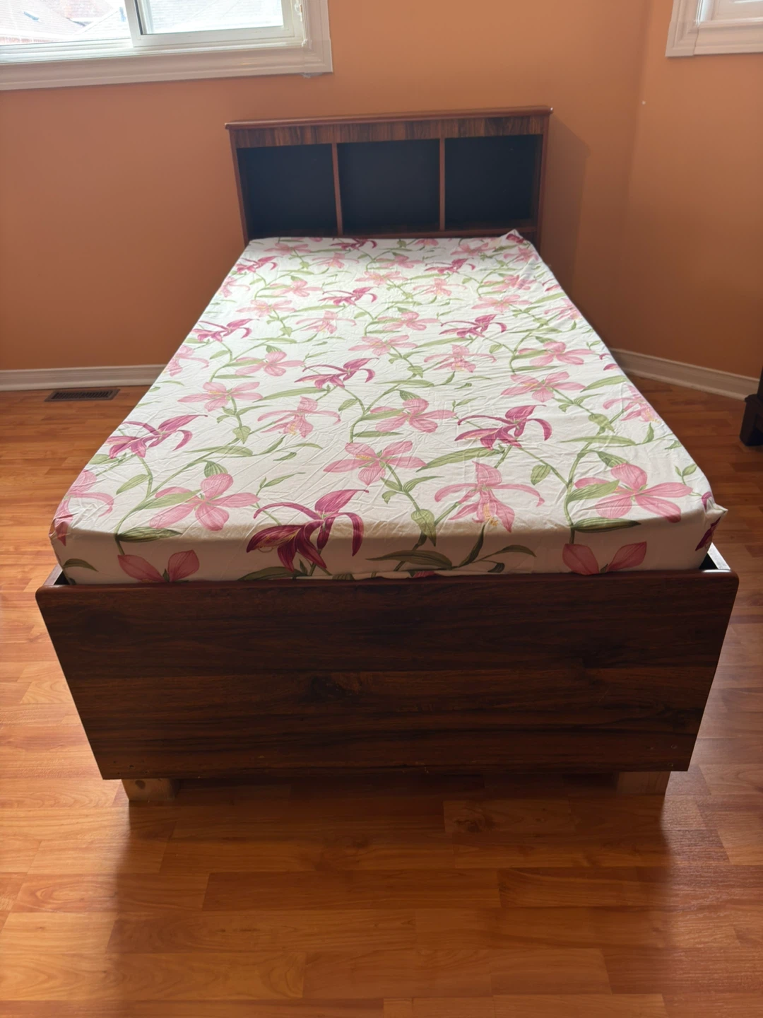 Twin Bed Frame with Headboard and Storage Drawer