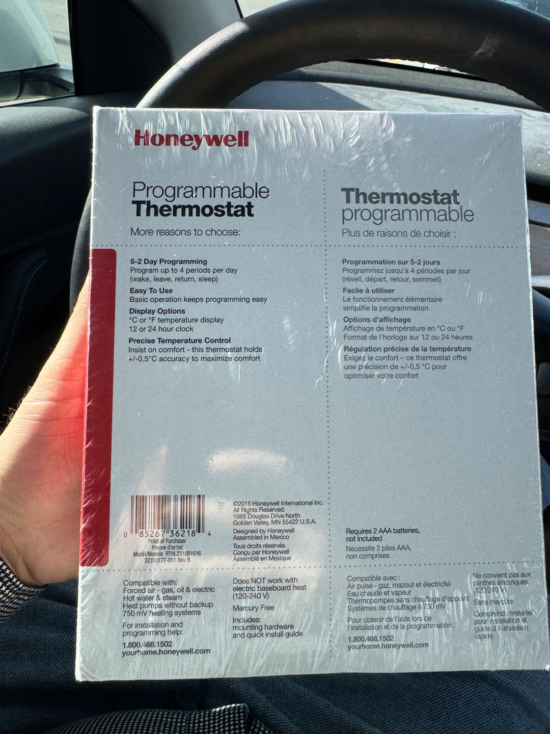 Honeywell Programmable Thermostat RTHL2310B - photo 2