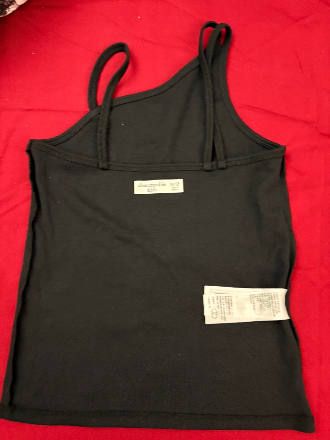 Abercrombie Kids Black Asymmetrical Strap Tank Top Size 10/12 - photo 2