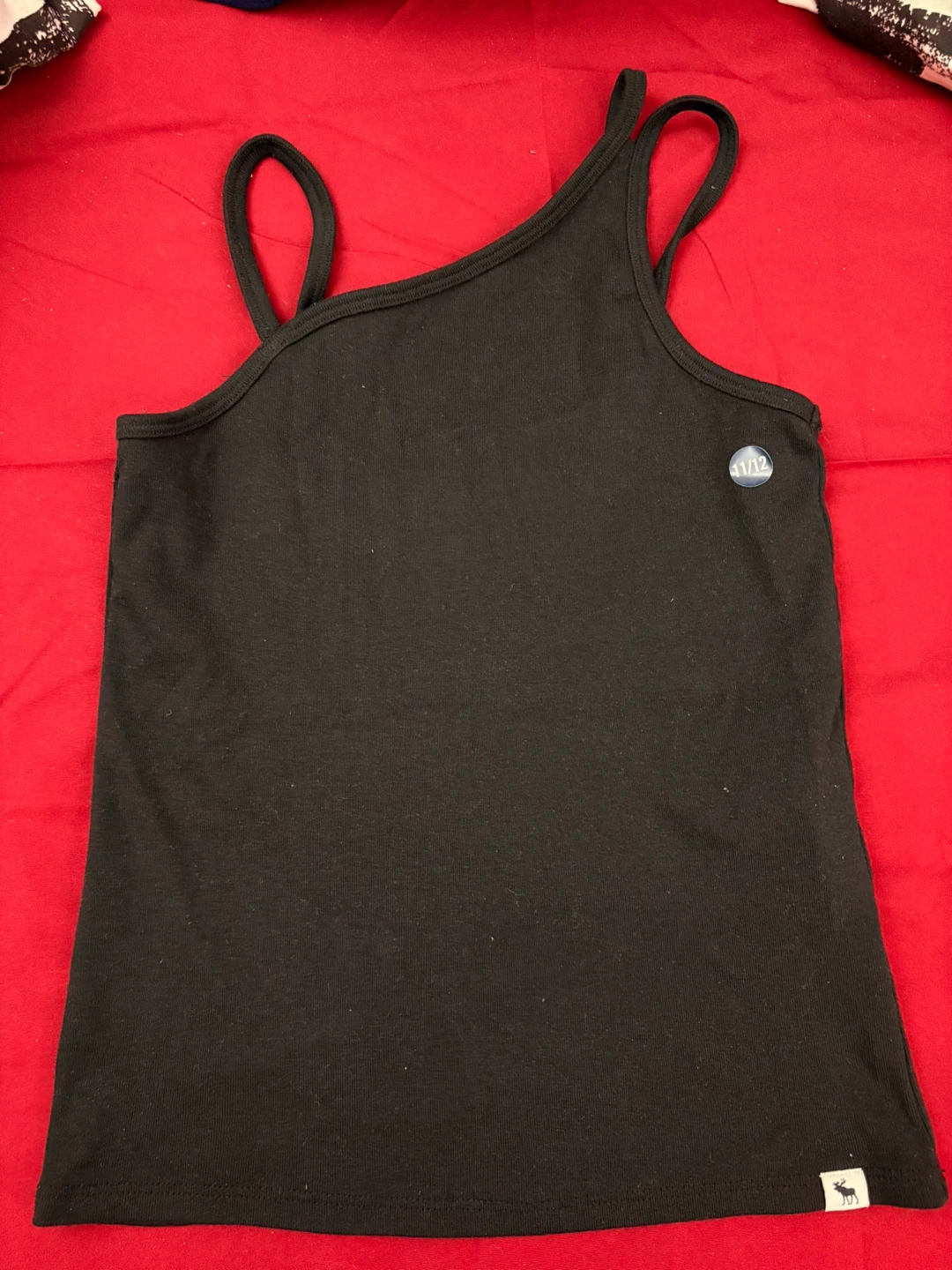 Abercrombie Kids Black Asymmetrical Strap Tank Top Size 10/12