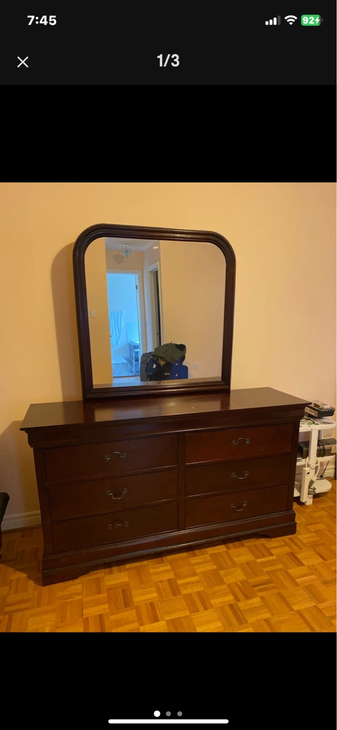 Cherry Wood Dresser with Mirror
