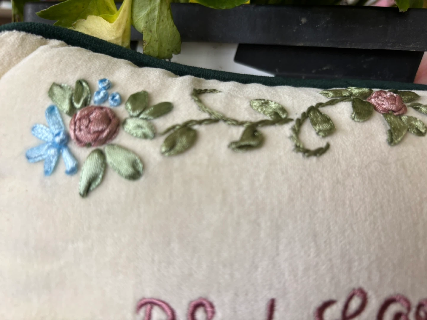 Embroidered "P.S. I Love You" Accent Pillow - photo 3