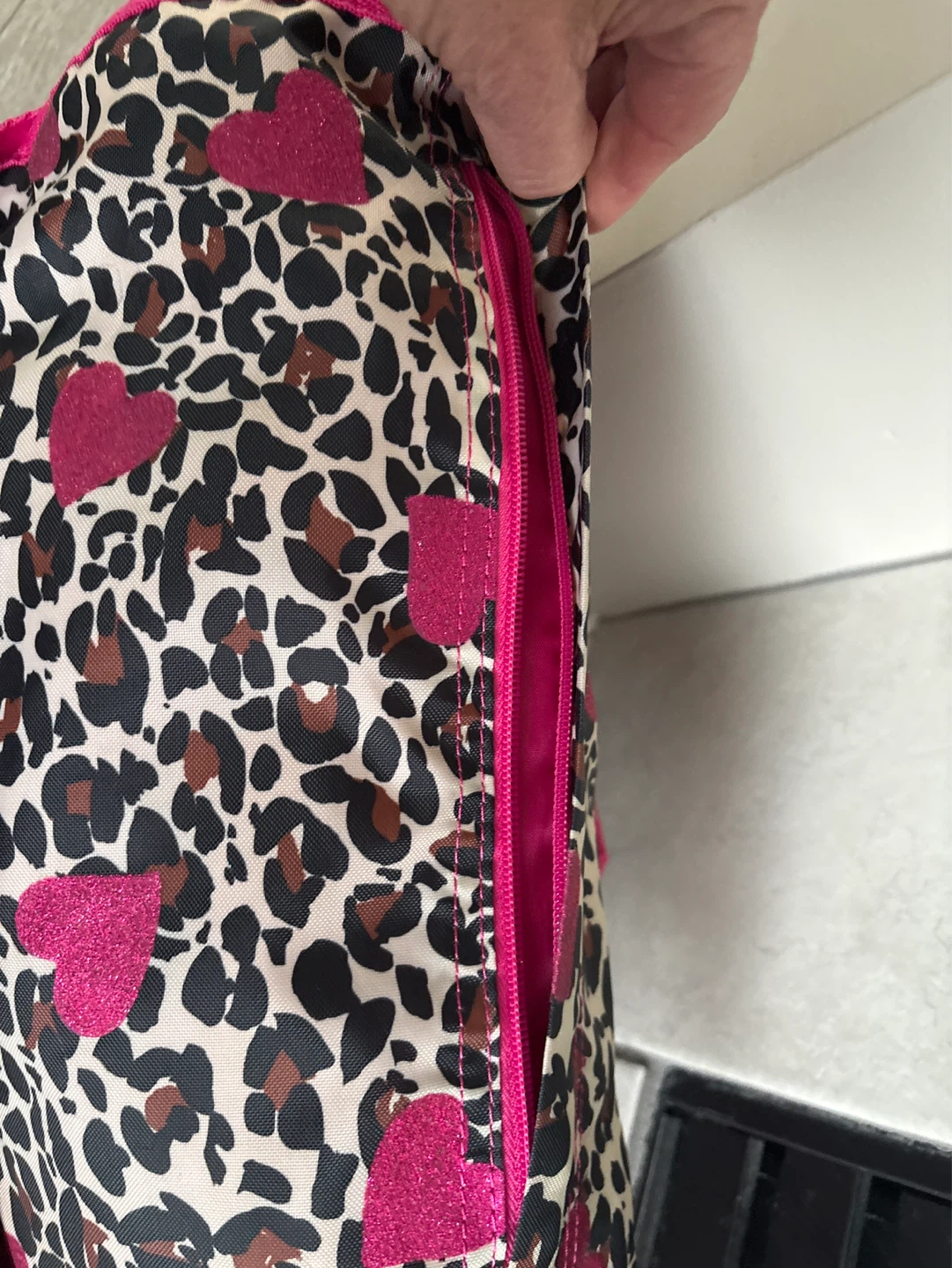 Leopard Print & Pink Heart Backpack - photo 5