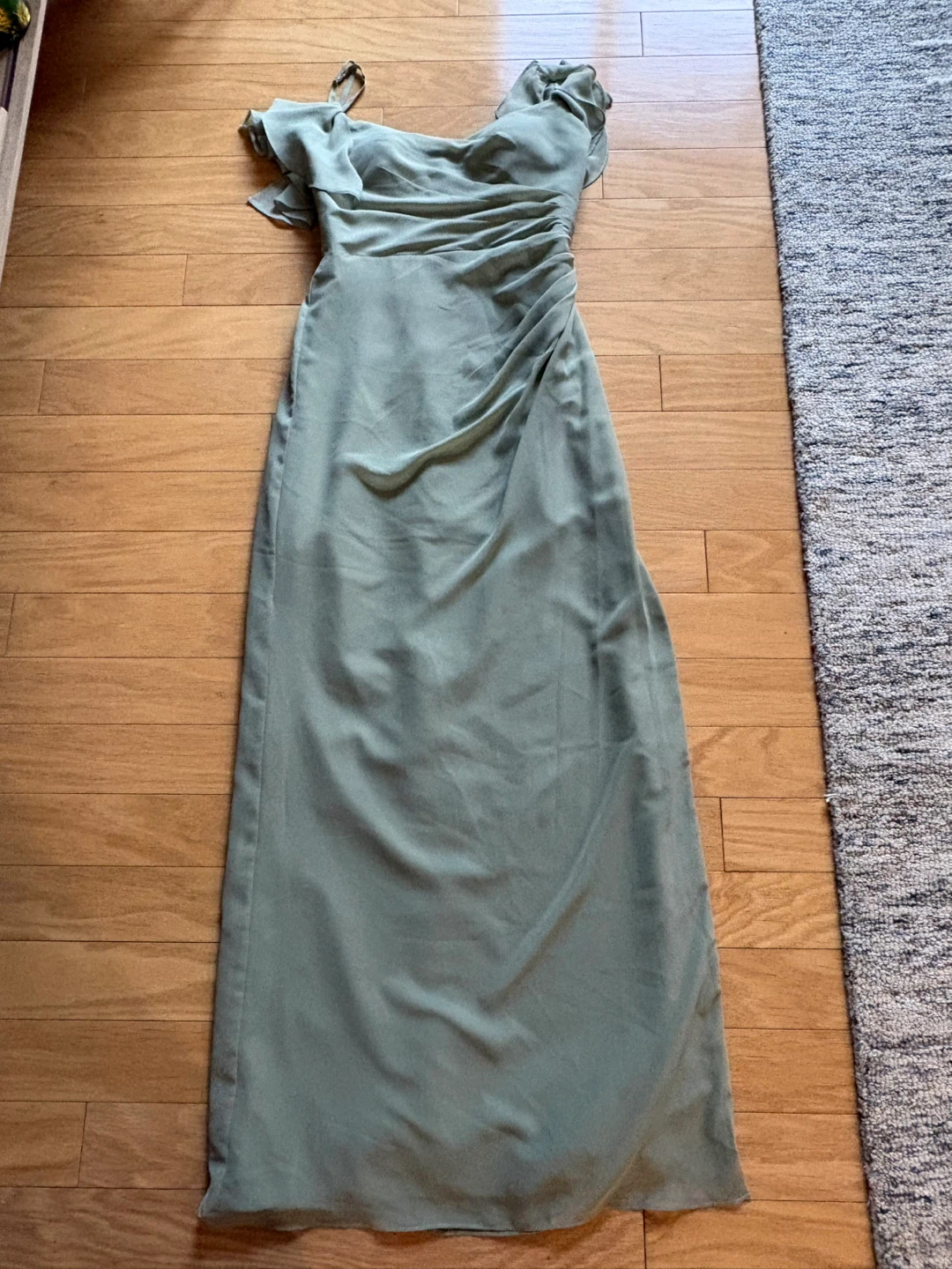 AZAZIE Sage Green Ruched Maxi Dress