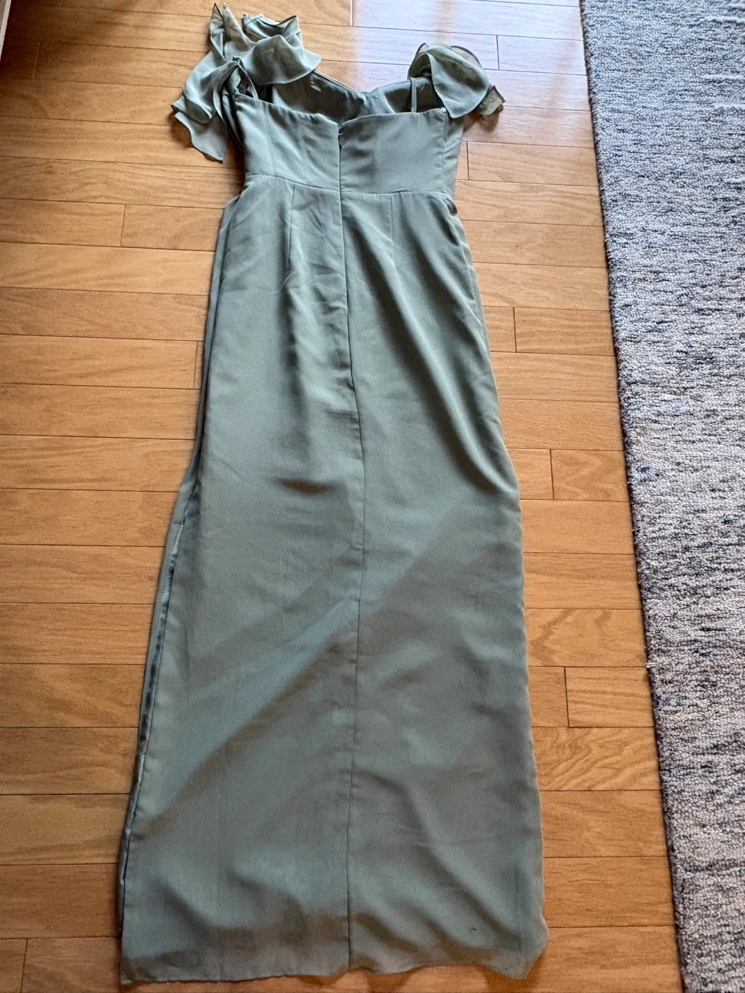 AZAZIE Sage Green Ruched Maxi Dress - photo 2