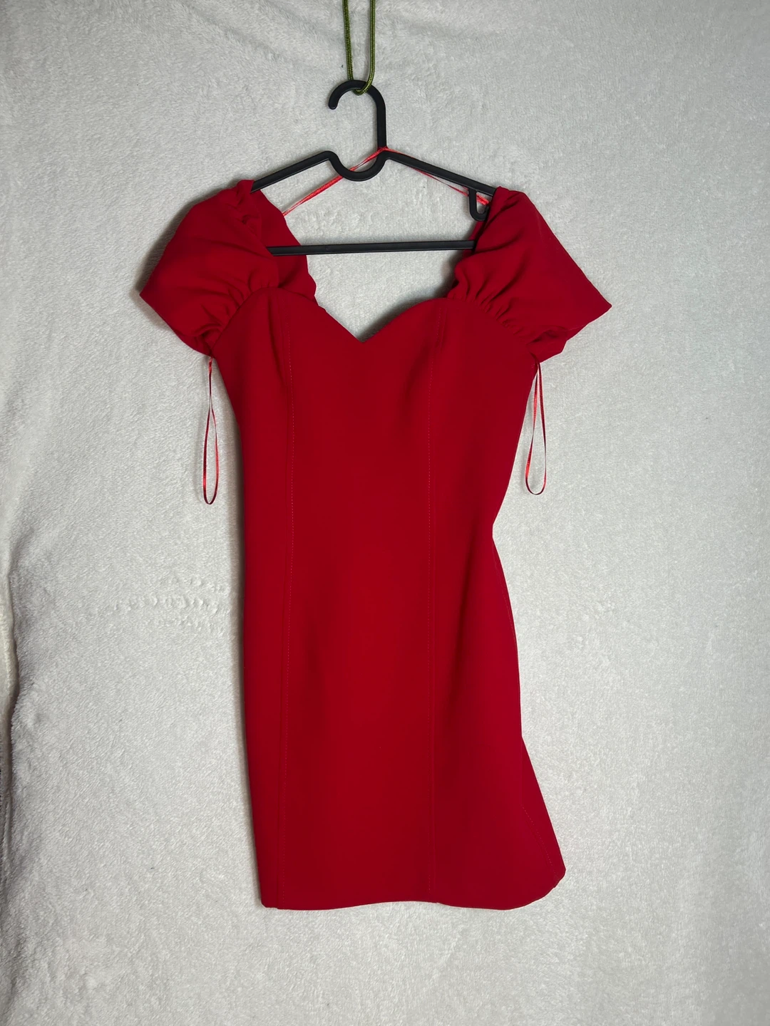Zara Red Puff Sleeve Mini Dress - XS