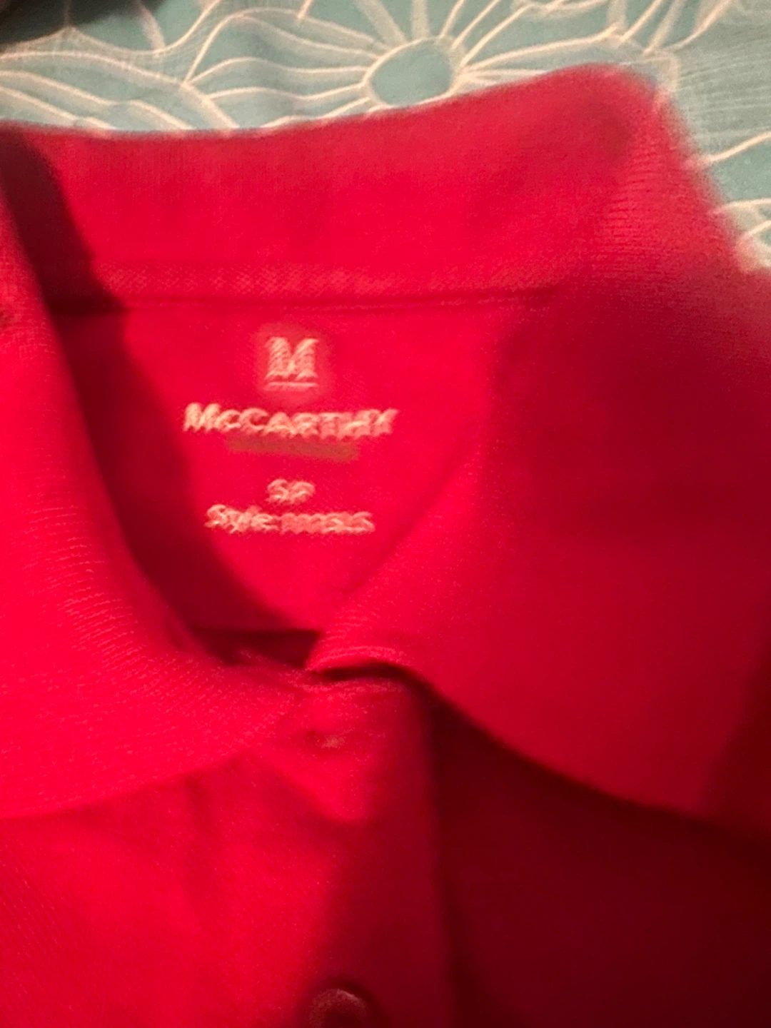 McCarthy Red Long Sleeve Polo Shirt - Size M - photo 2