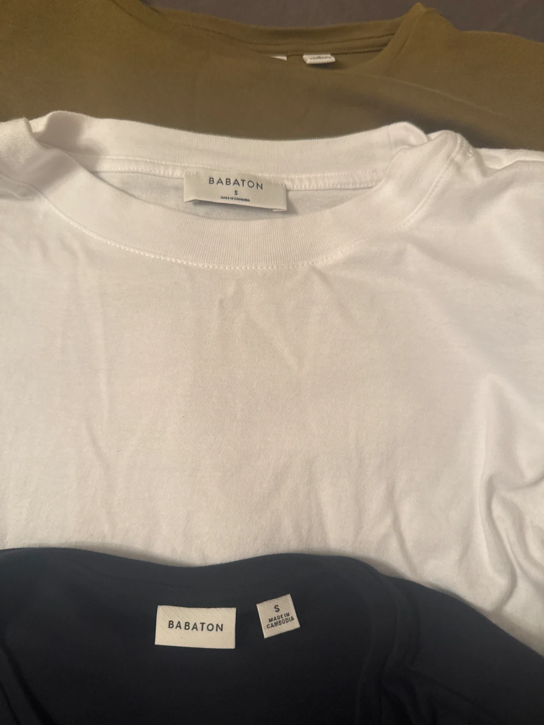 Babaton T-Shirts - Black, White, Olive Green - Size S - photo 2