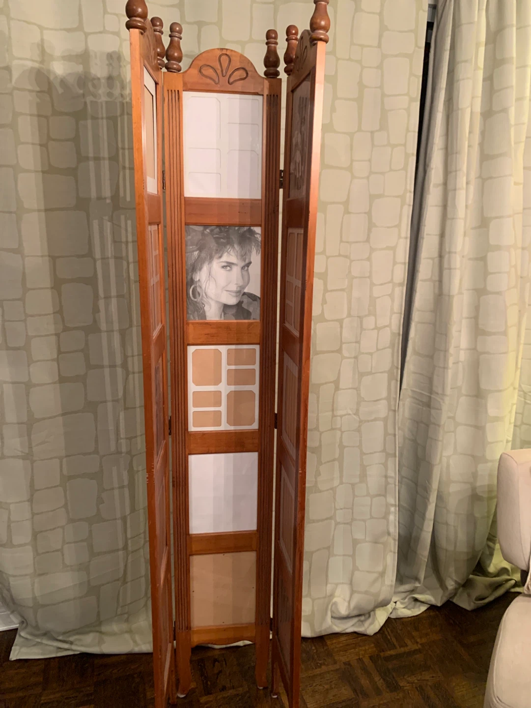 Wooden Folding 3-Panel Room Divider Photo Display - photo 4