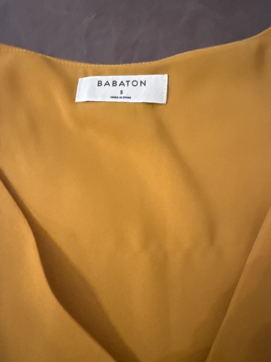Babaton Women's Mustard Yellow V-Neck Sleeveless Top Size S - photo 2