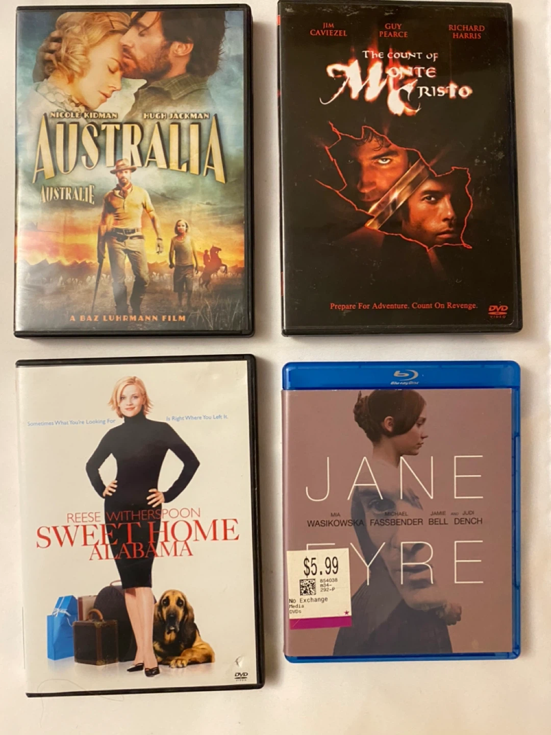 Collection of 8 Movies on DVDs/Blu-ray