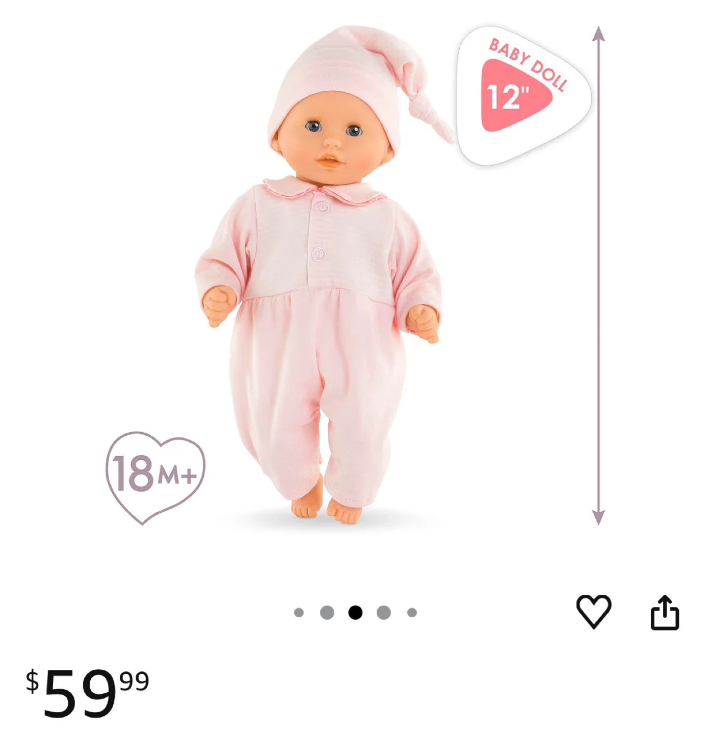 Open box. Never used. Corolle 12" Baby Doll
