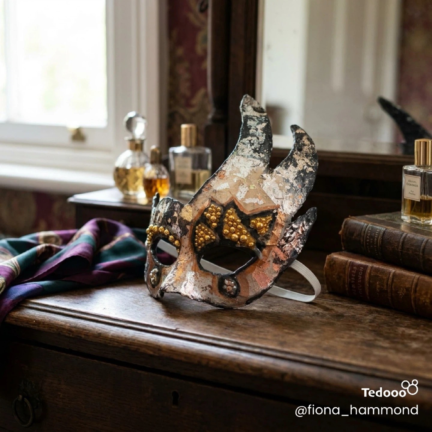 Handmade Magical Beaded Masquerade Mask - photo 3