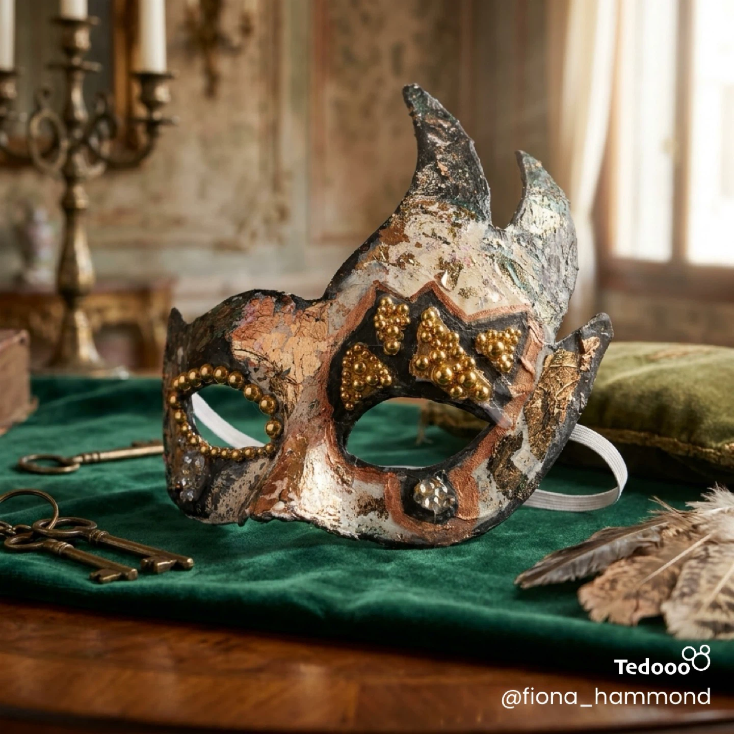 Handmade Magical Beaded Masquerade Mask