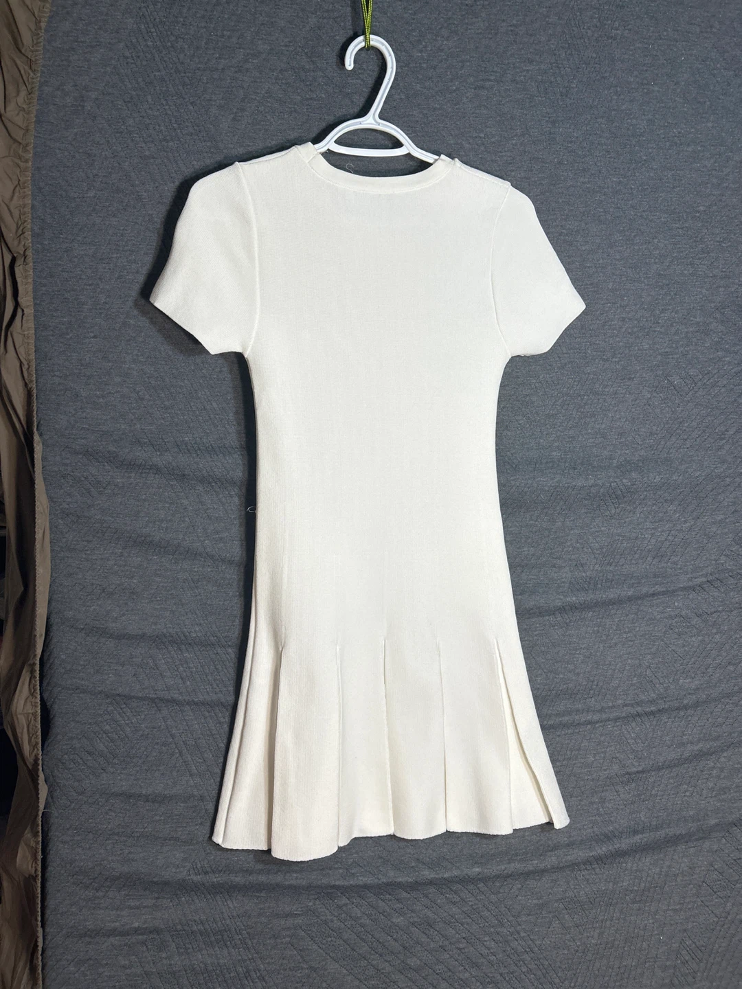 Zara White Short Sleeve Pleated Dress - S - photo 2