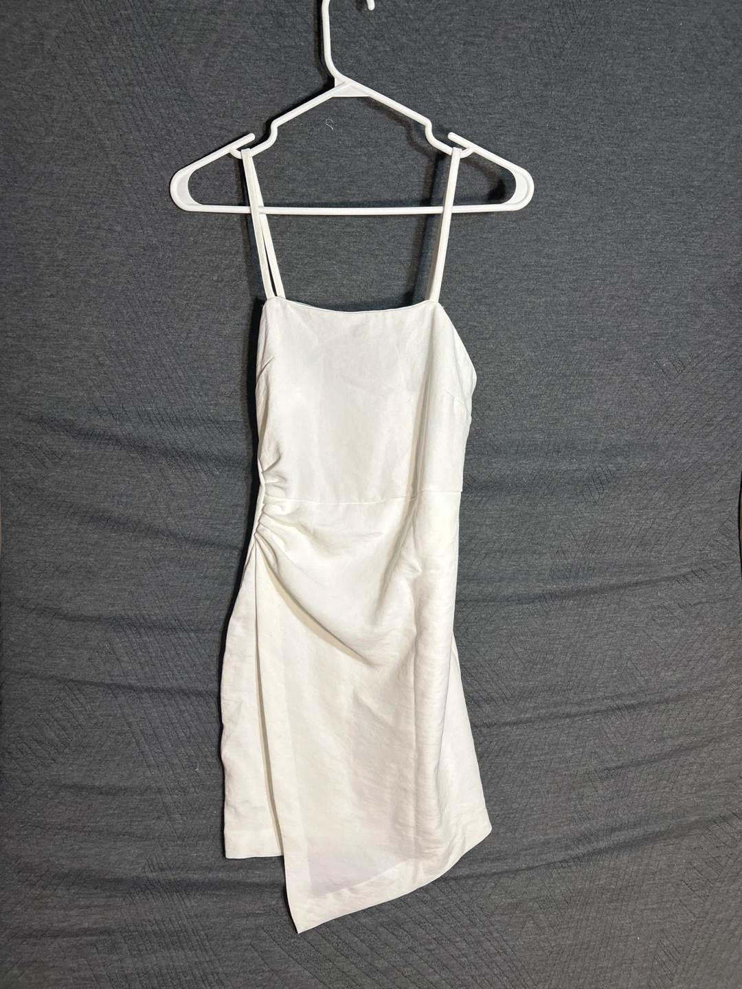 Zara White Ruched Mini Dress - XS