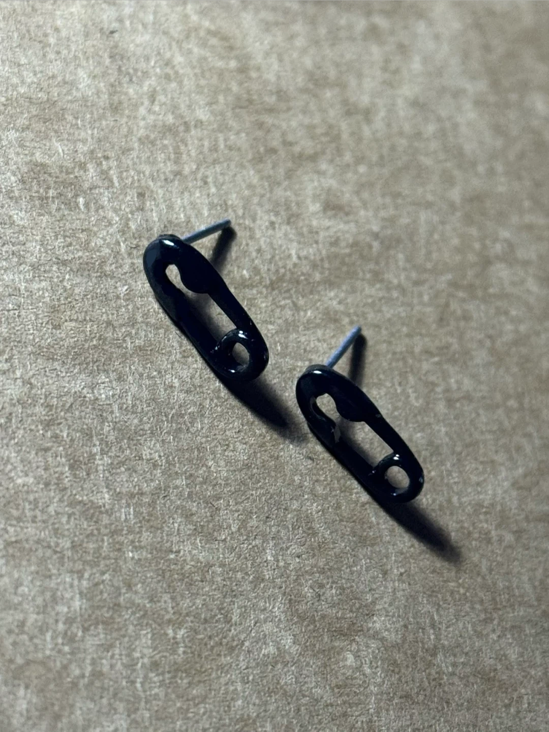 Black Safety Pin Earrings