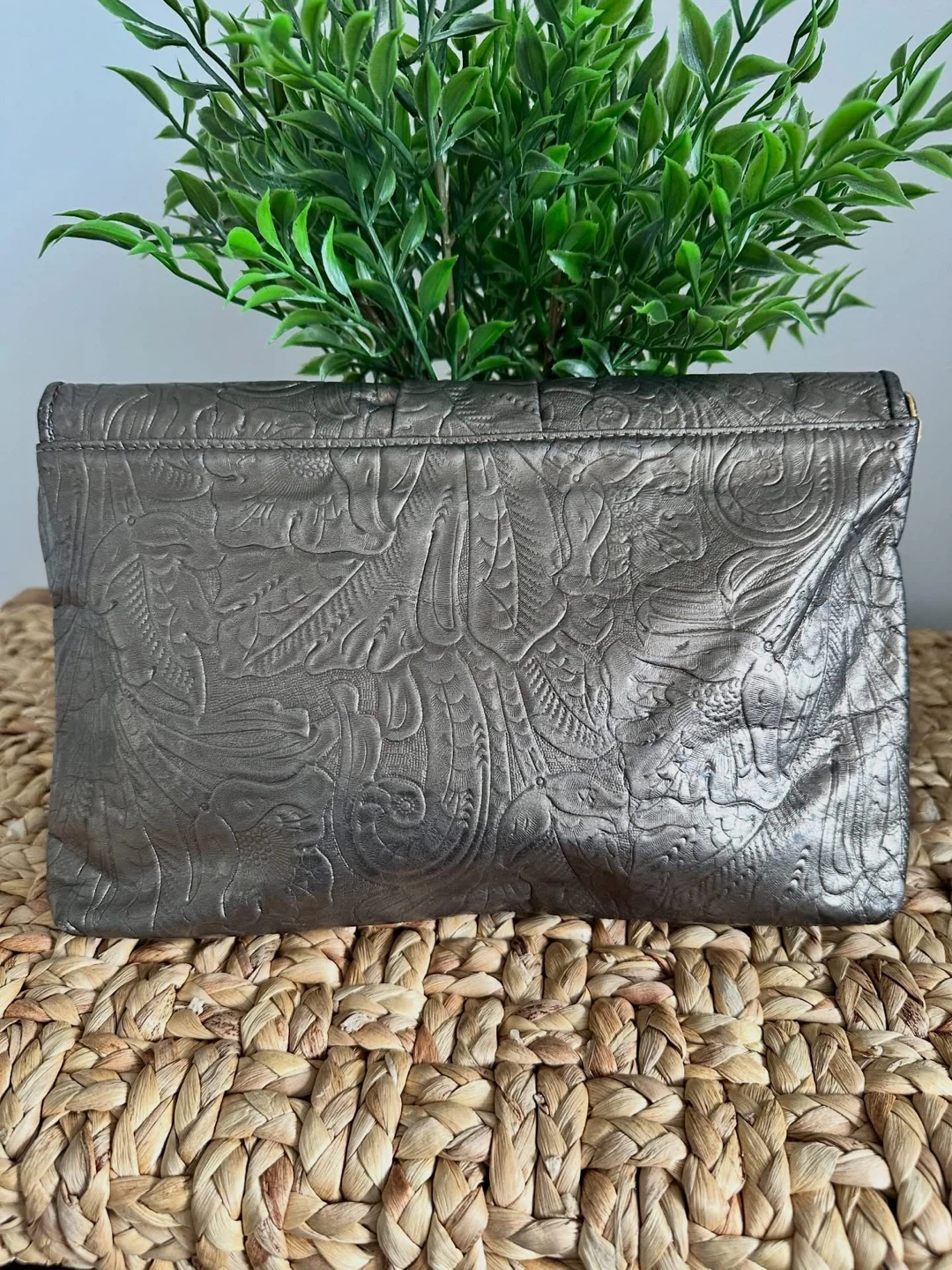 Vintage Tooled Leather Purse Clutch - photo 4