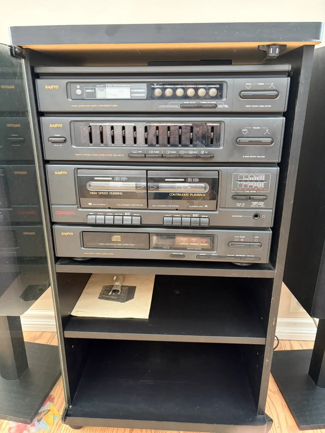 Sanyo Stereo System with Dual Cassette, CD Player, and Speakers - photo 4