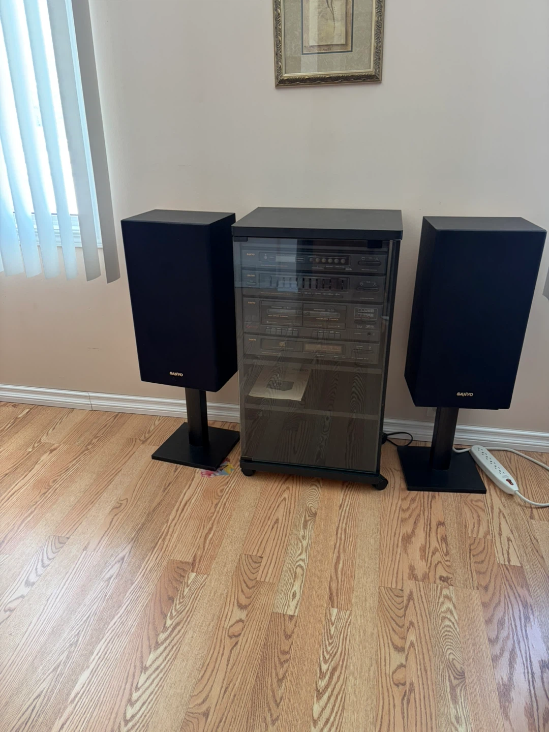 Sanyo Stereo System with Dual Cassette, CD Player, and Speakers