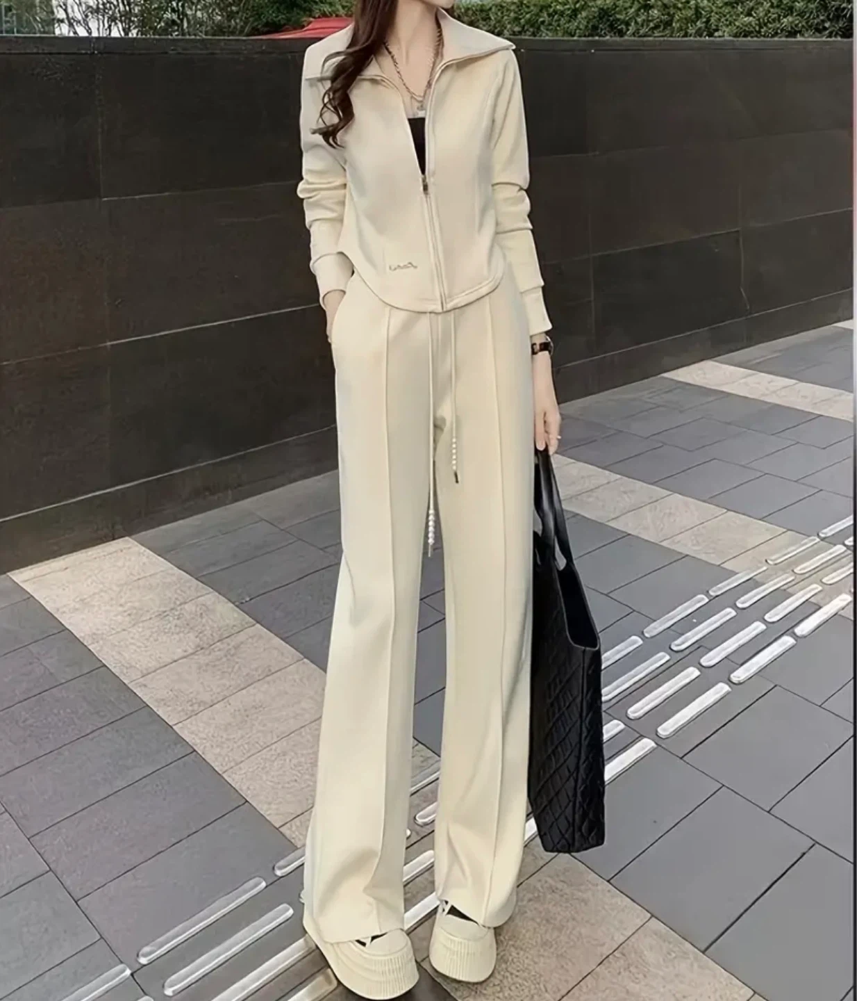 New Cream Tracksuit Set - Women's