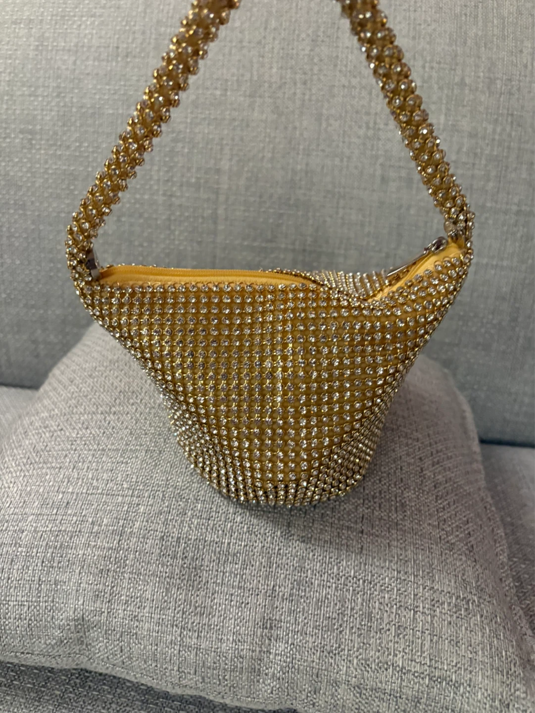 Gold Rhinestone Mini Shoulder Bag