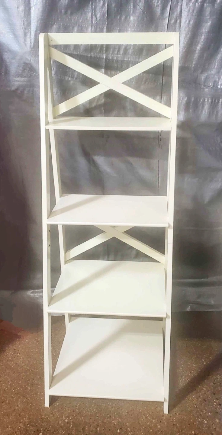 New Antique White 4 Tier Ladder Display Bookshelf - photo 3