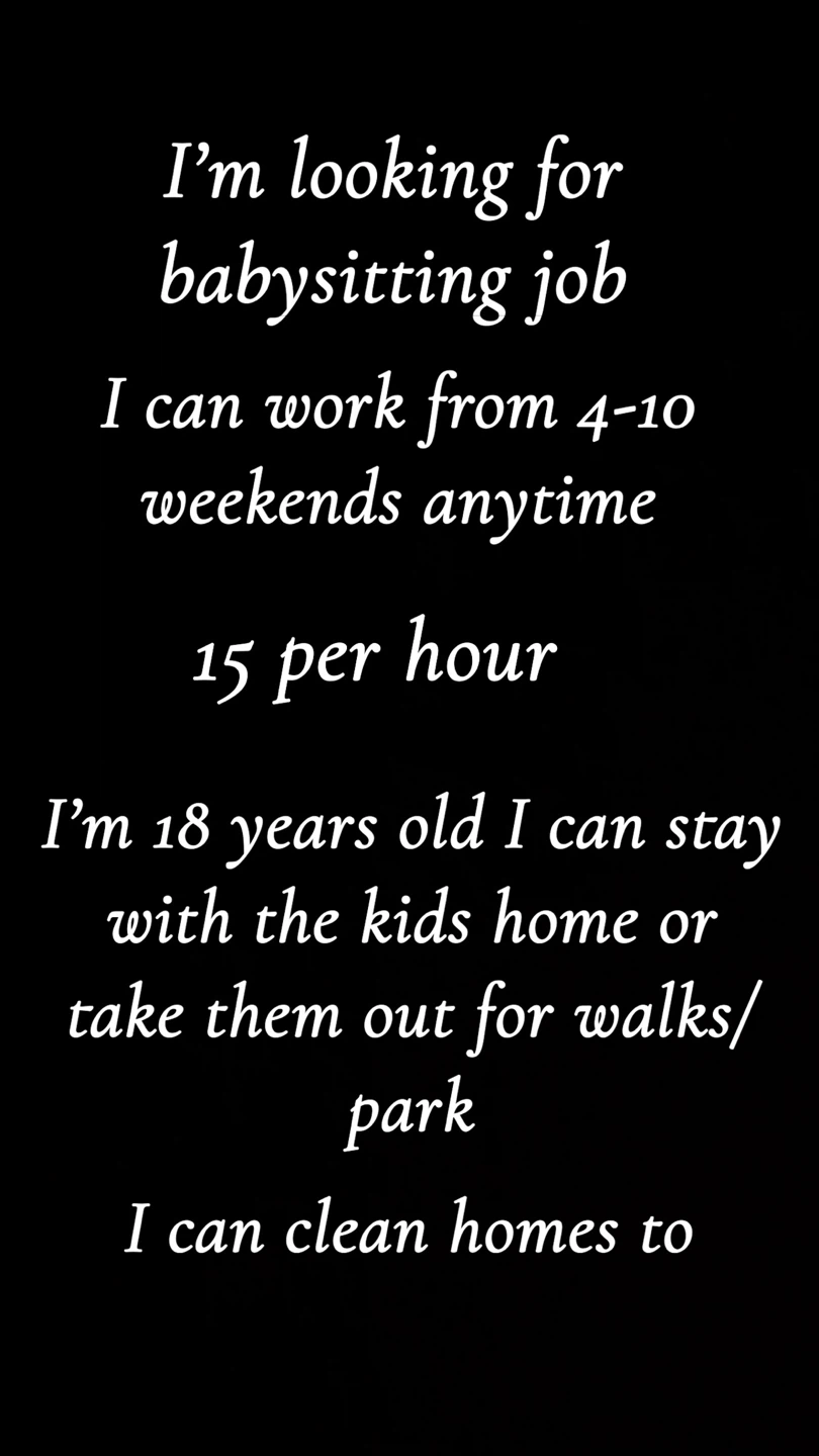 Babysitting job available