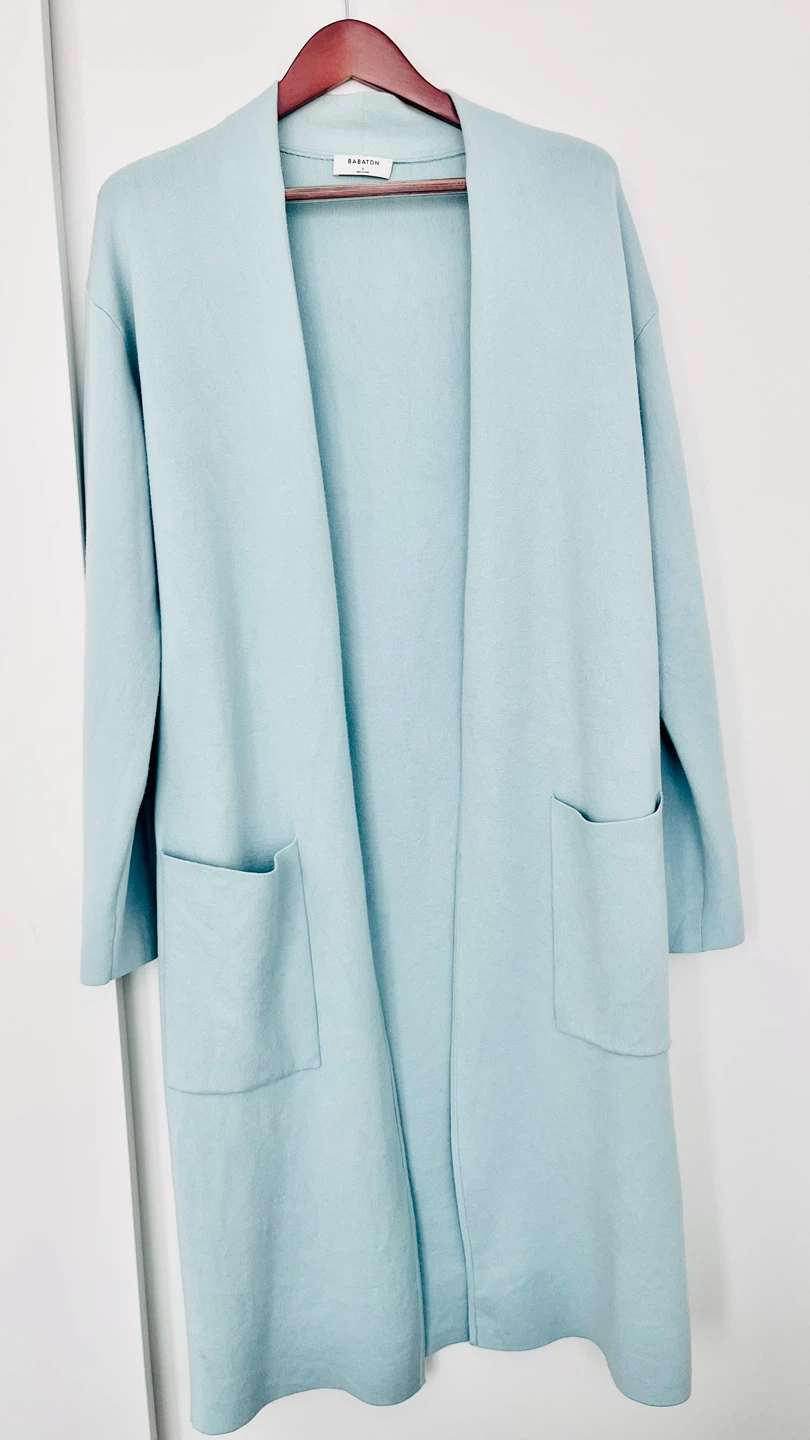 BABATON Powder Blue Long Cardigan - Size L