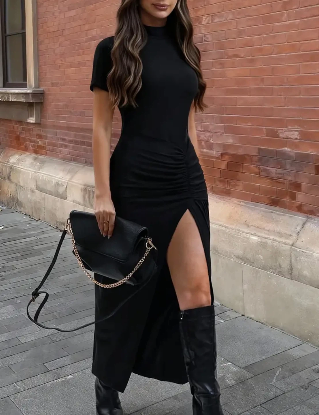New Black Bodycon Maxi Dress