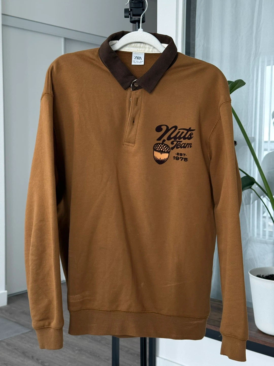ZARA "Nuts Team" Long Sleeve Rugby Shirt