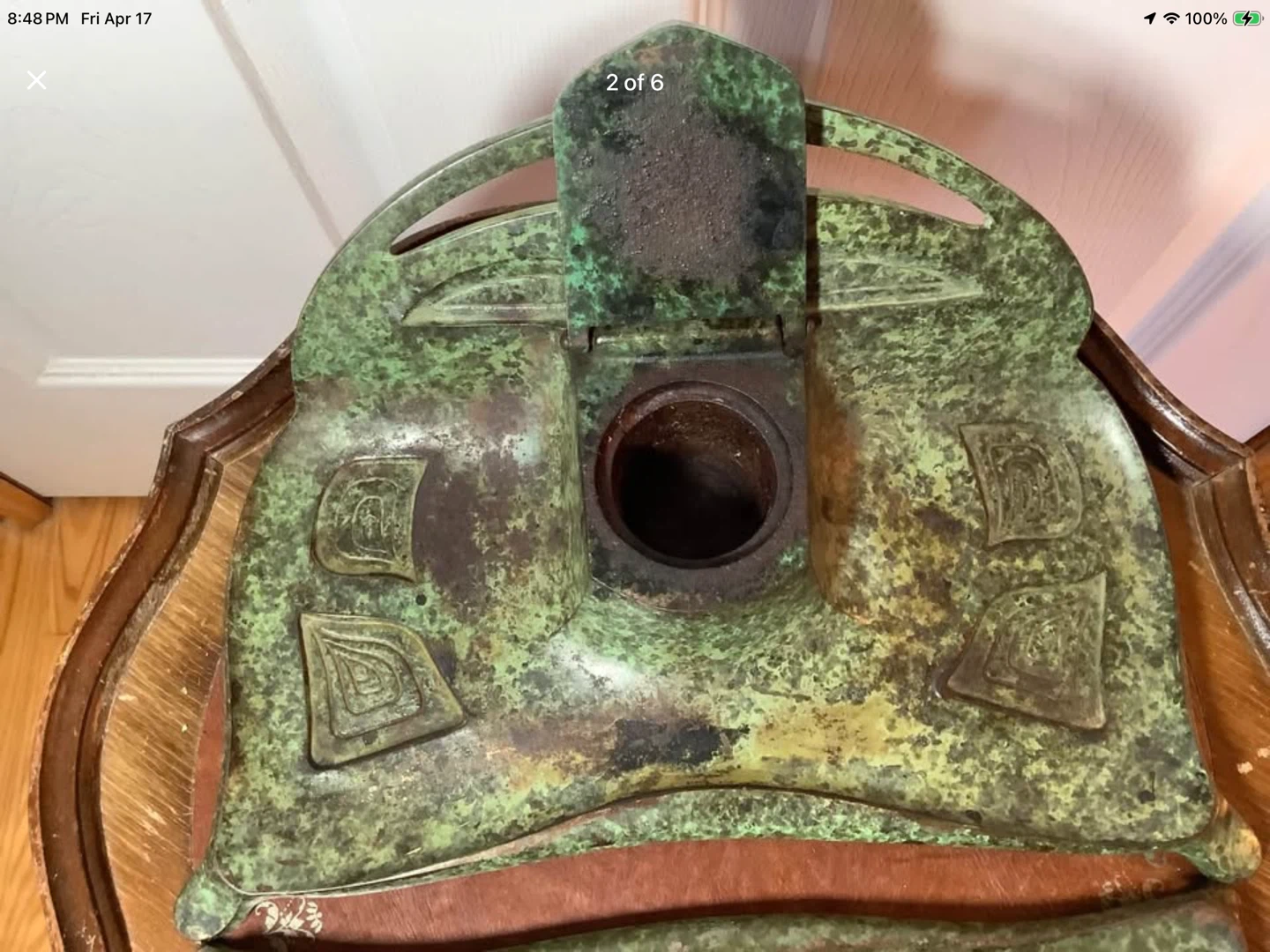 Antique Late 19th Century Bradley & Hubbard Patinated Inkwell 🐞 - photo 2