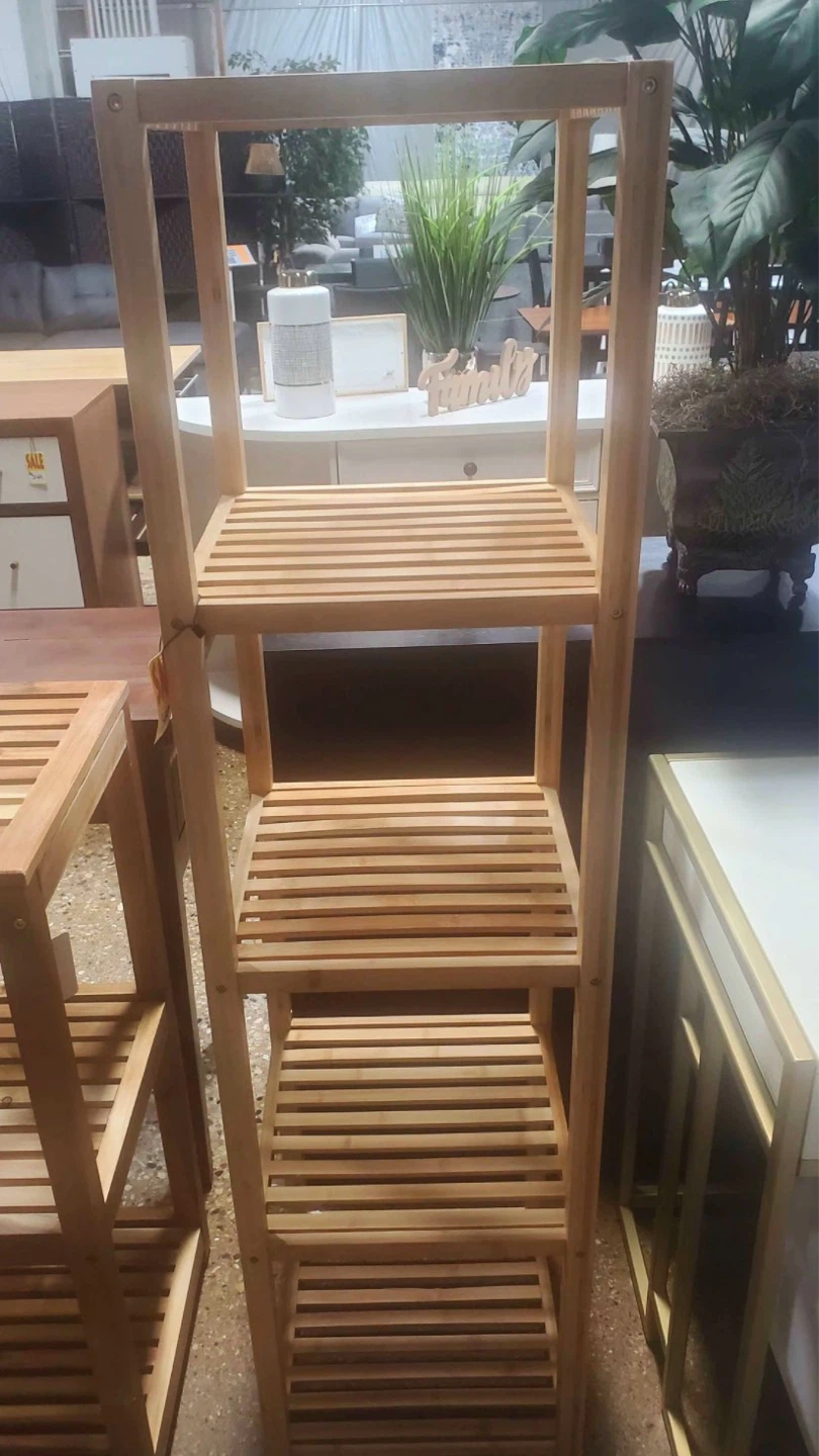 New 5 Tier Bamboo Boho Storage Display Shelf - photo 2