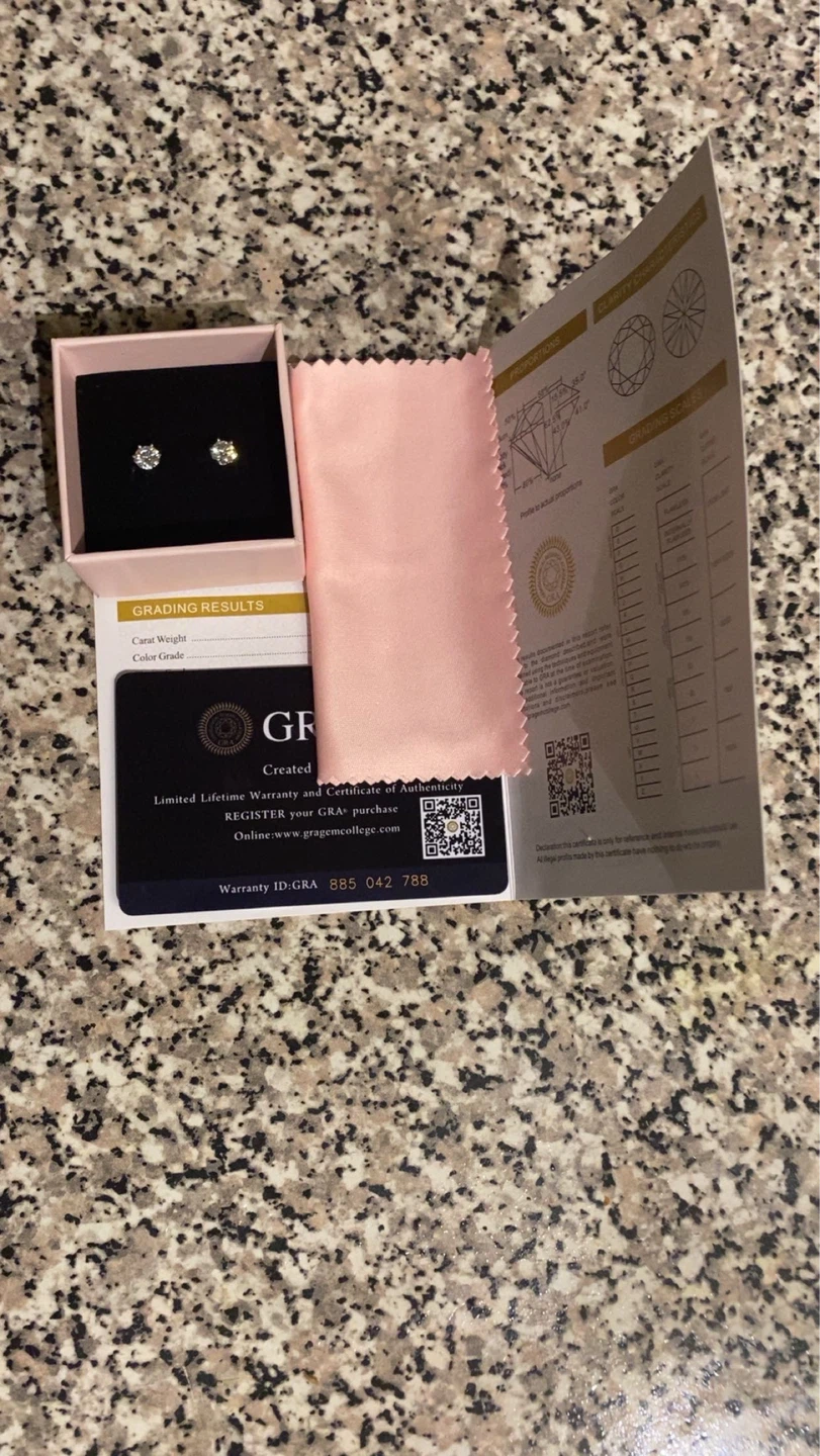 GRA Certified Moissanite Stud Earrings