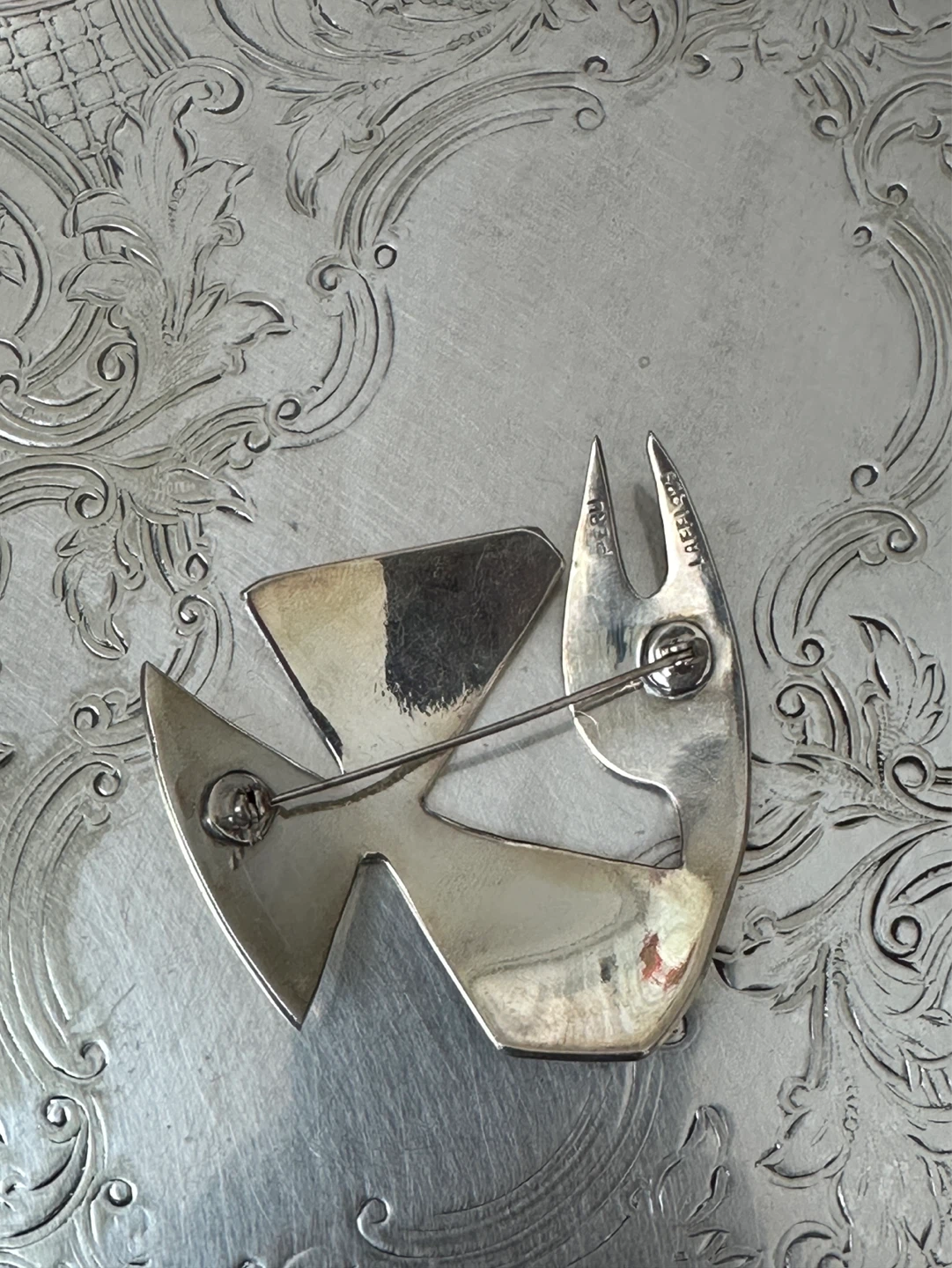 Laffi 925 Sterling Silver Turquoise & Green Stone Brooch - photo 2