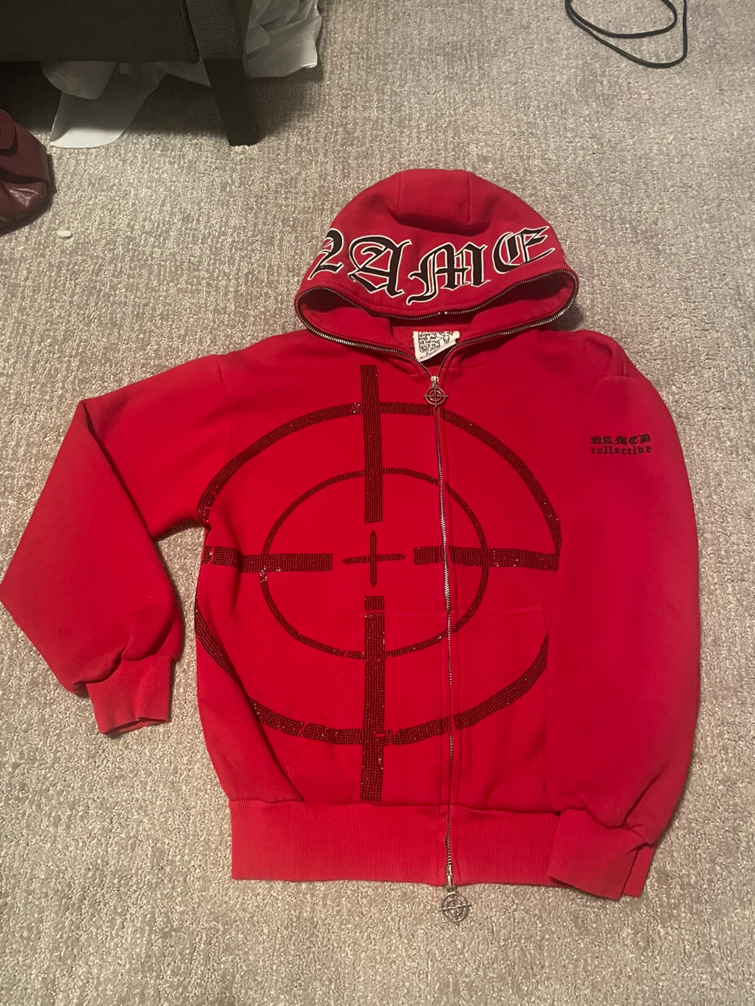 Red NAMED COLLECTIVE Zip-Up Hoodie