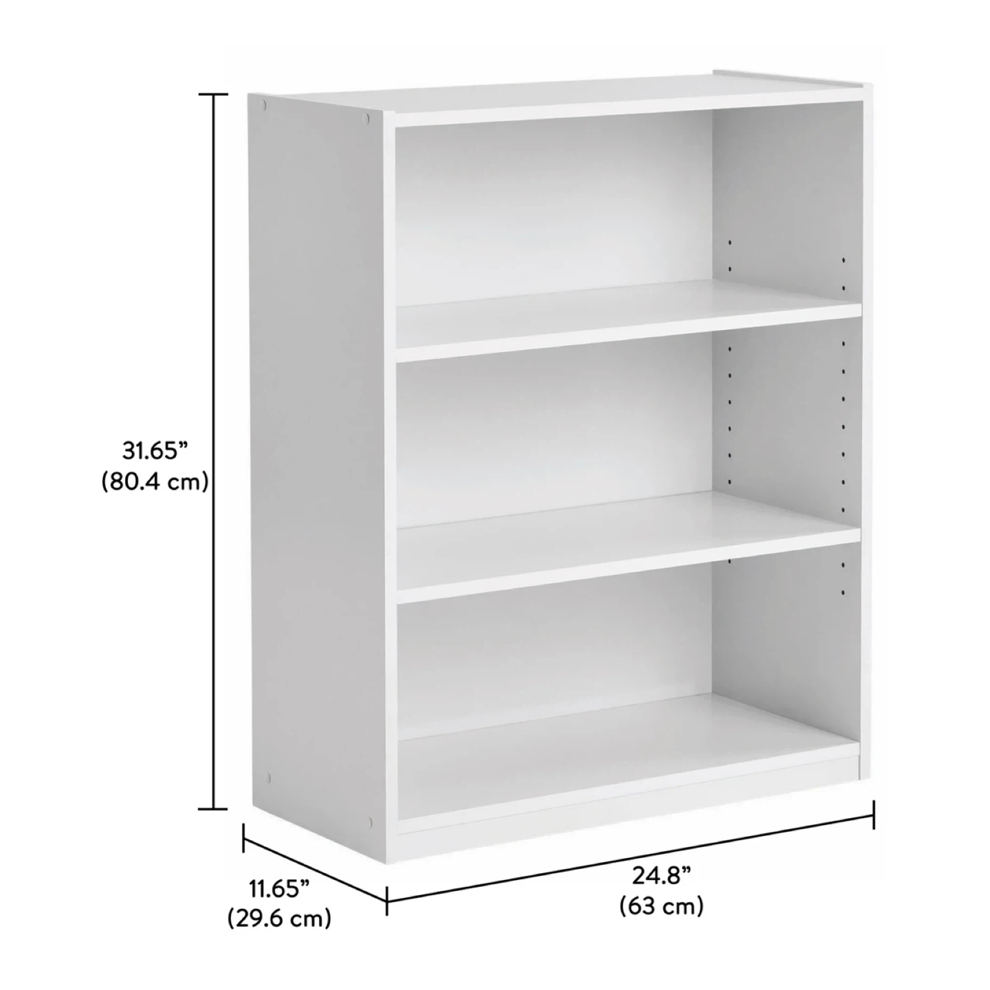 Mainstays 3 Shelf Bookcase White - photo 4