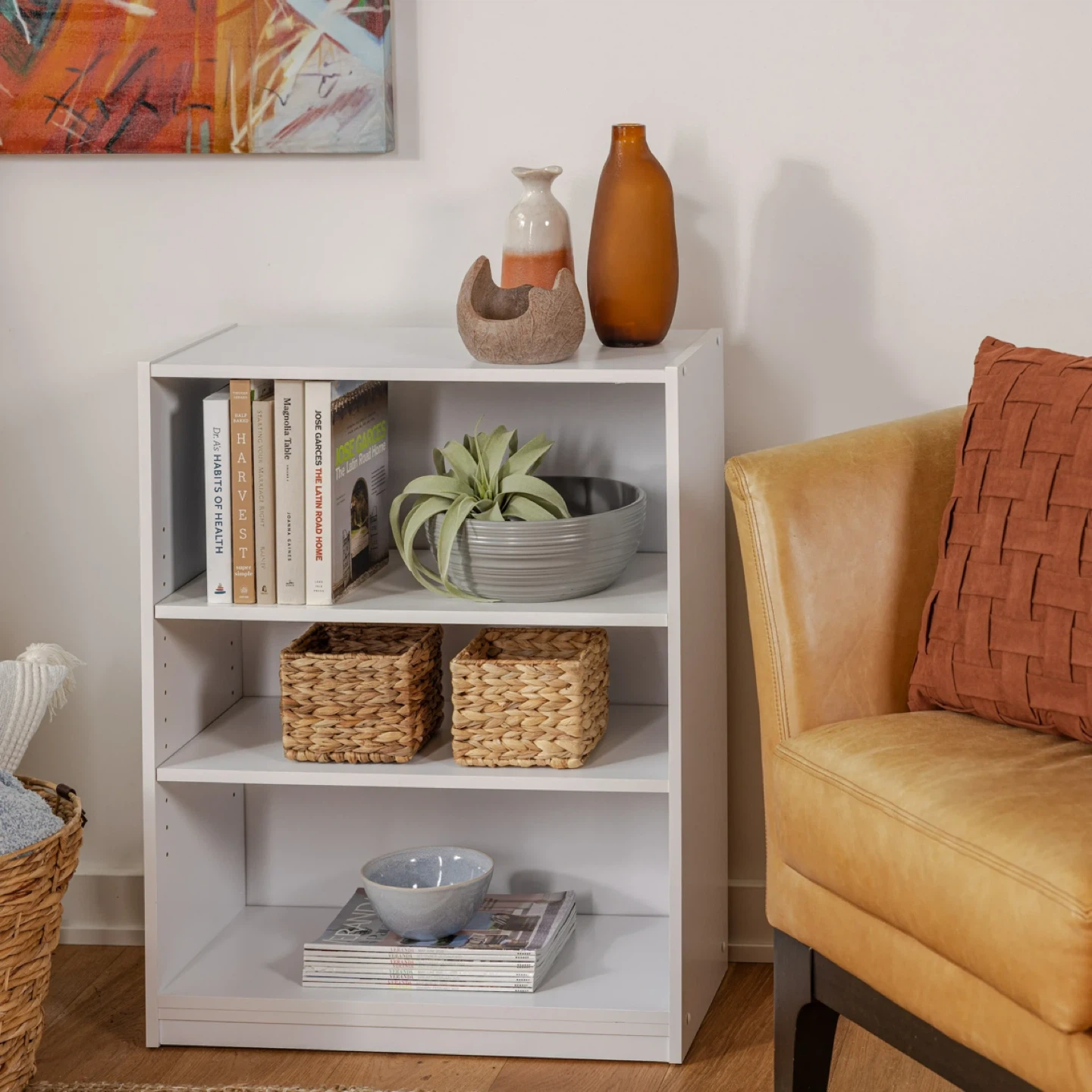 Mainstays 3 Shelf Bookcase White - photo 2