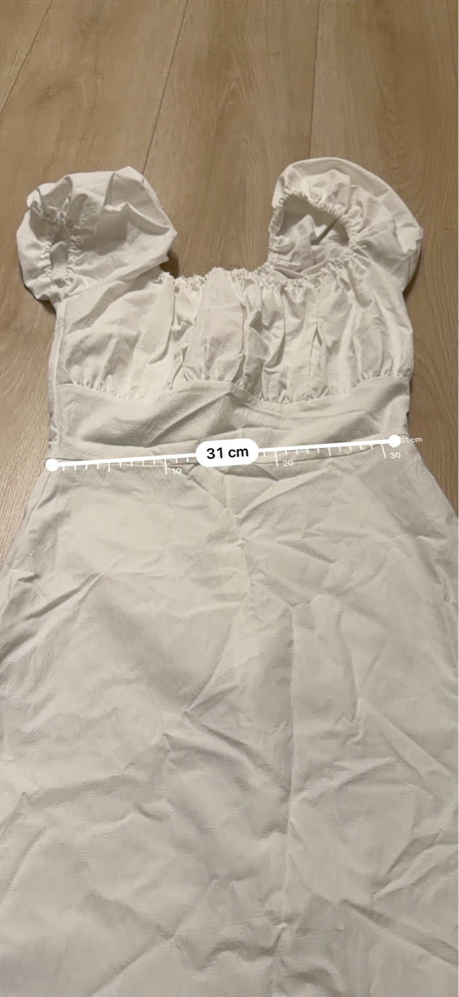 White Puff Sleeve Off-the-Shoulder Dress - photo 4