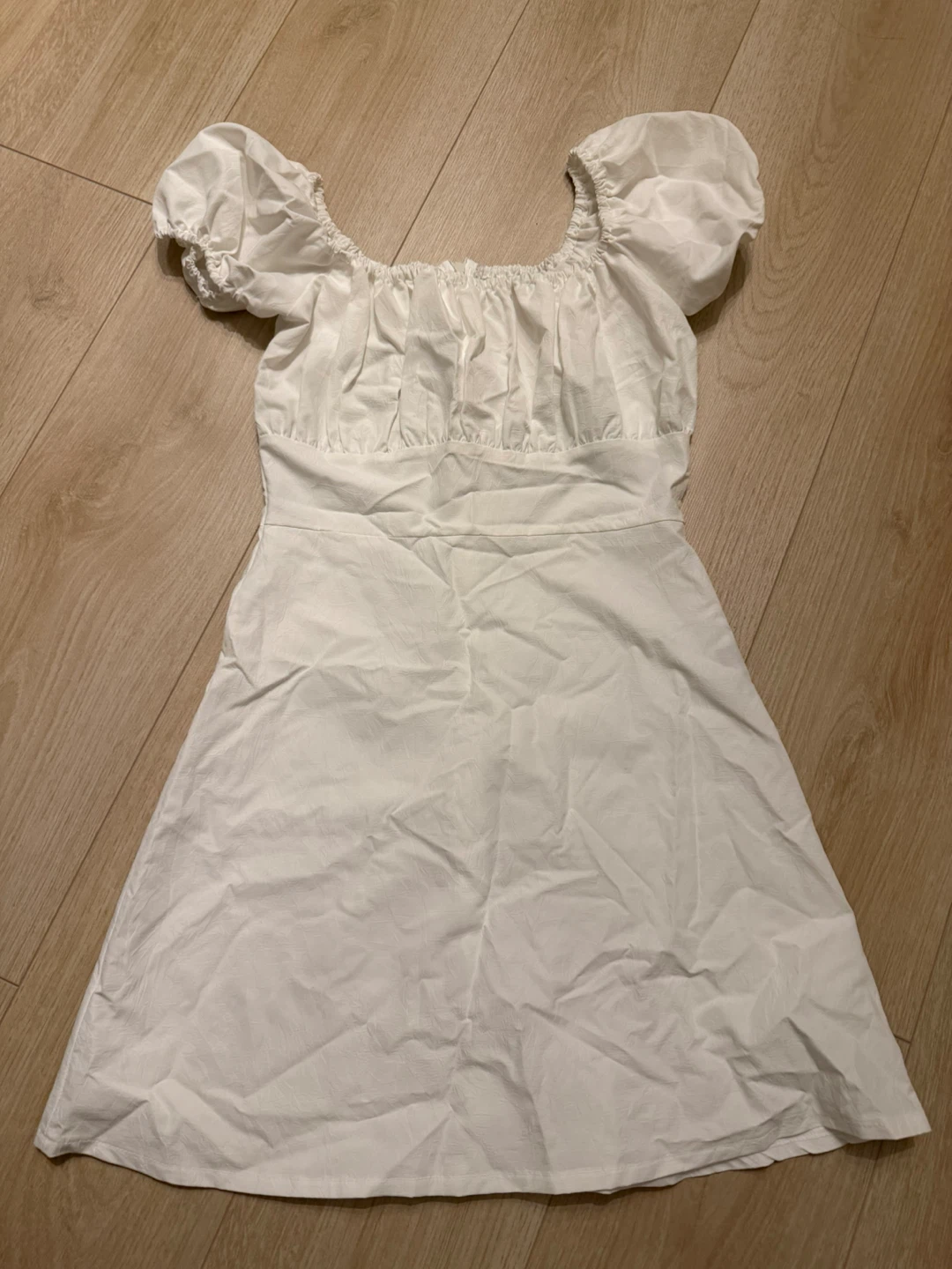 White Puff Sleeve Off-the-Shoulder Dress