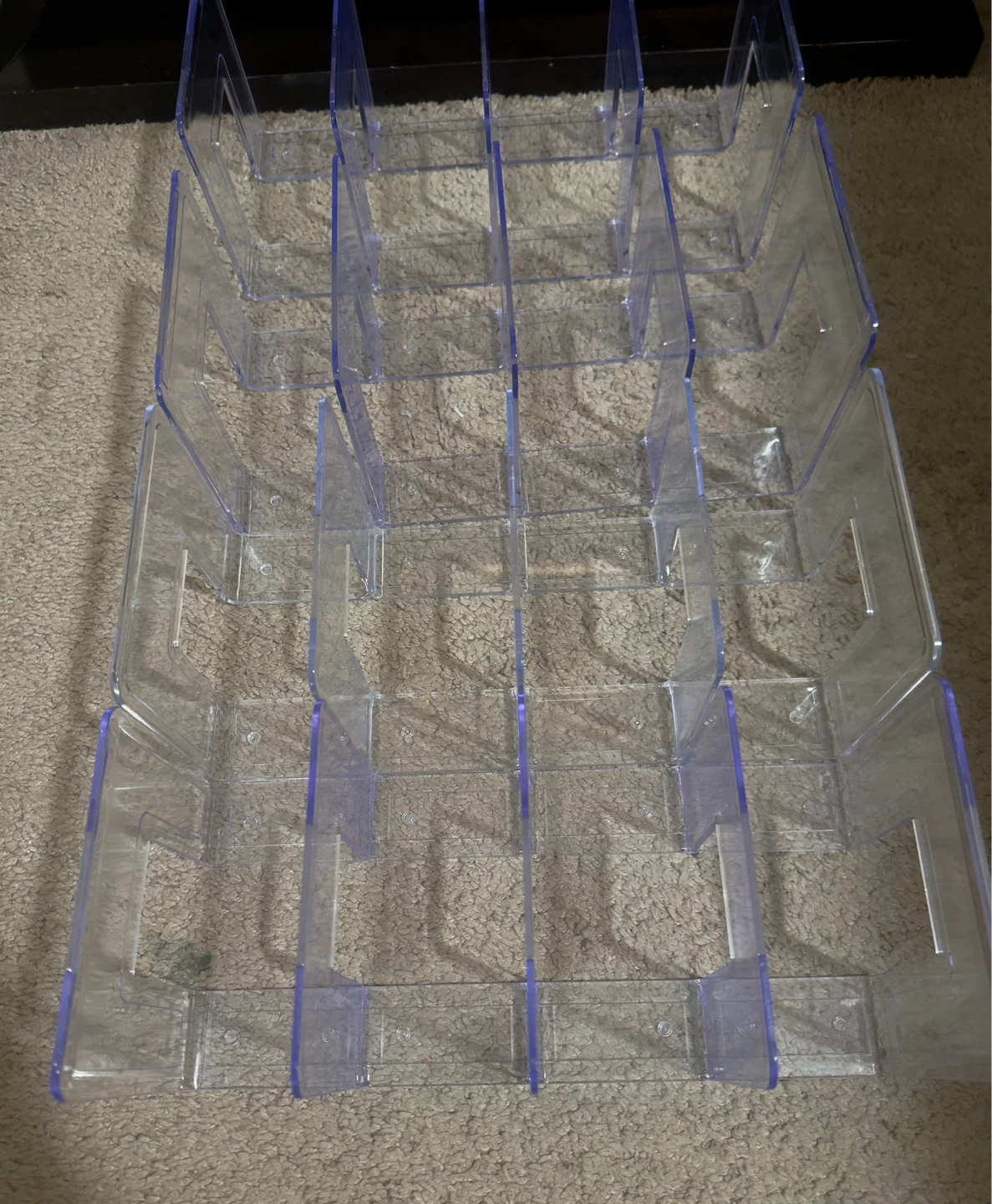 Set of 4 Clear Plastic Bag/ desk Organizer with Compartments