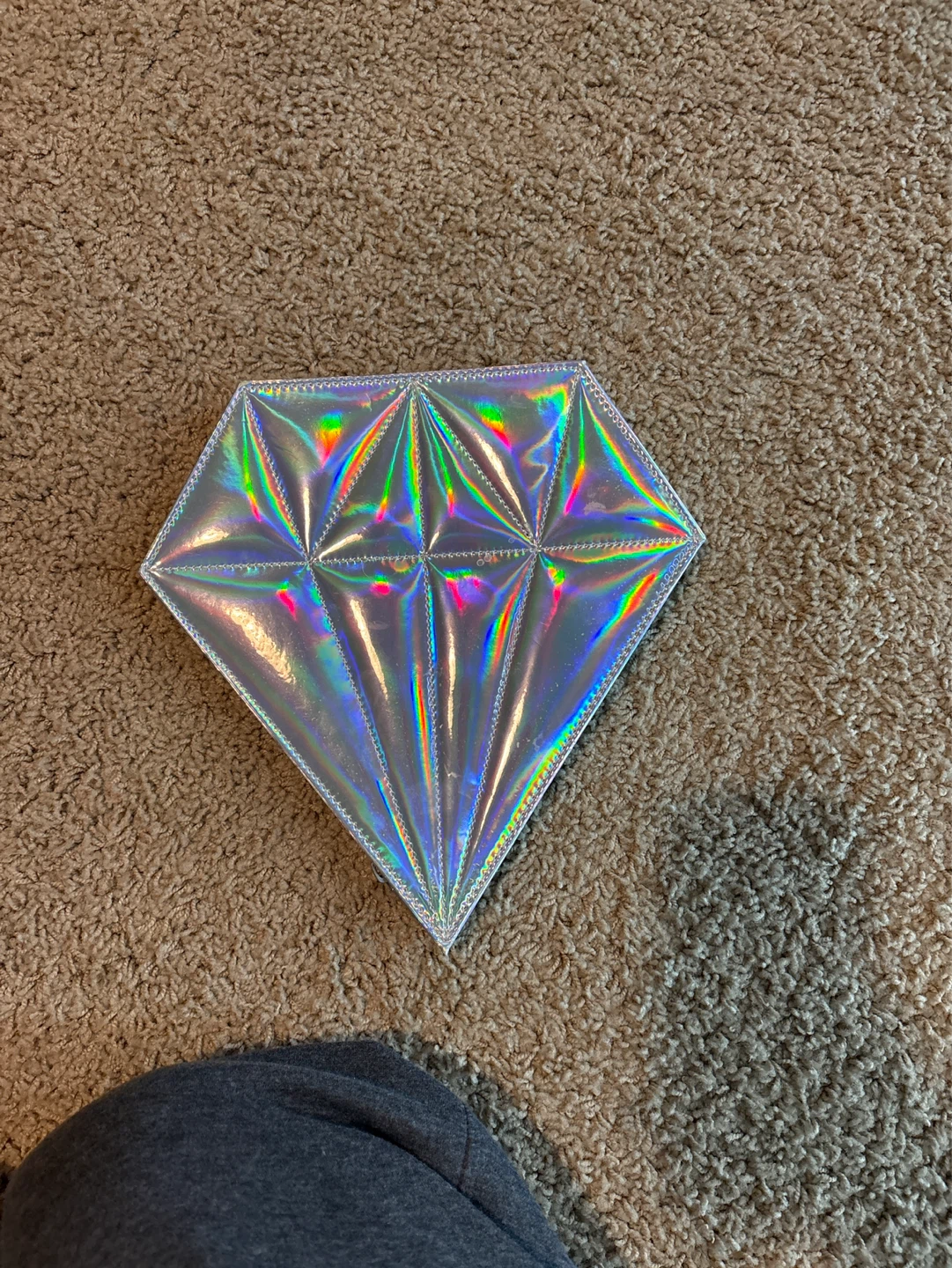 Diamond Shaped Holographic Travel Brush Case