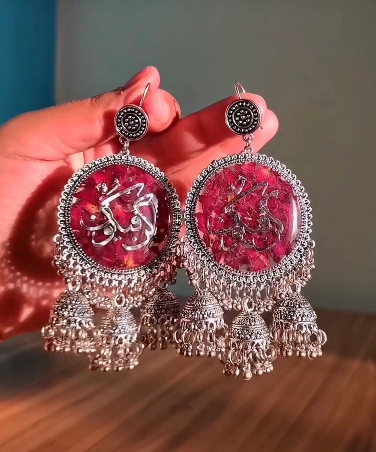 Resin Jhumkay Earrings-can be customized - photo 3