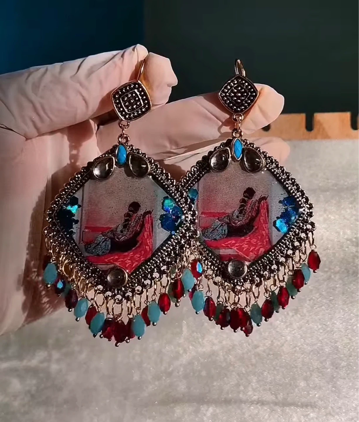 Resin Jhumkay Earrings-can be customized - photo 5