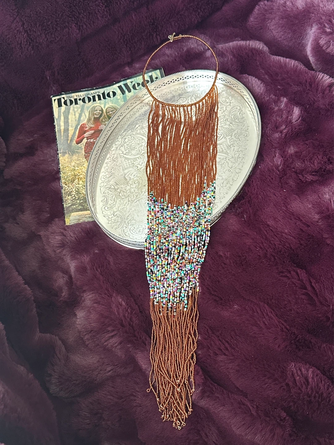 Handmade Beaded Fringe Necklace