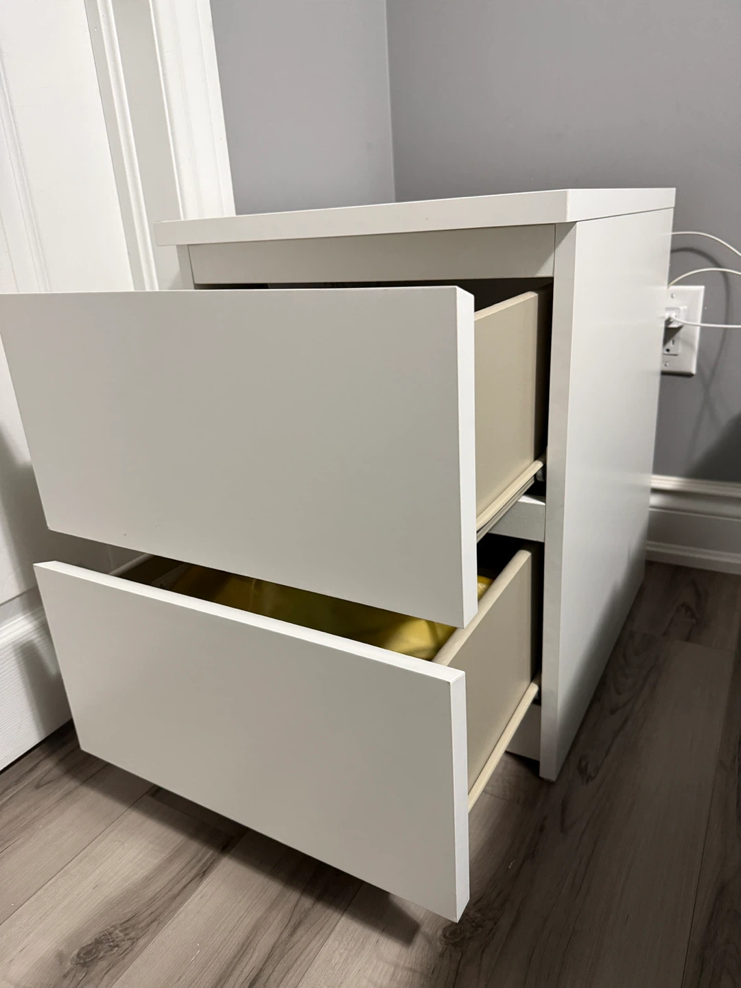 IKEA STORKLINTA White Nightstand with 2 Drawers - photo 2