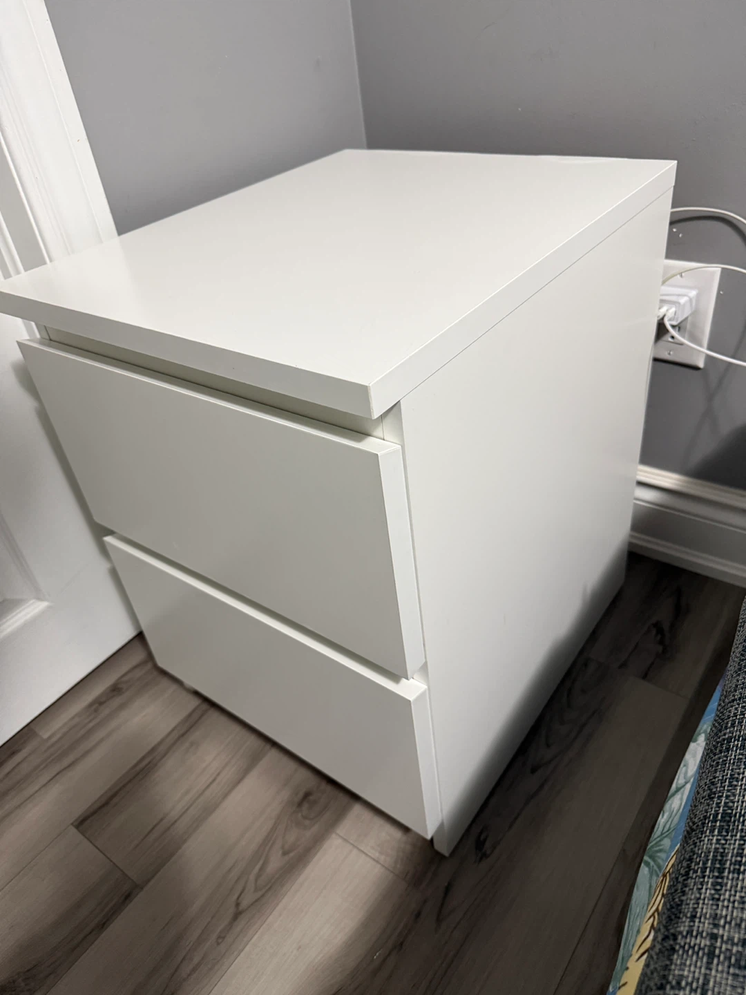 IKEA STORKLINTA White Nightstand with 2 Drawers - photo 3