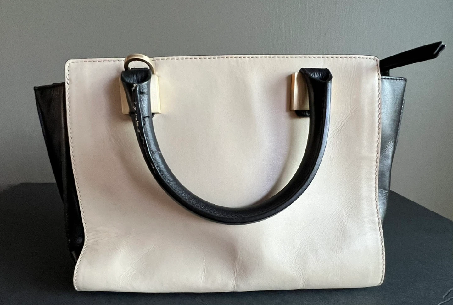 Two-Tone Tote Handbag
